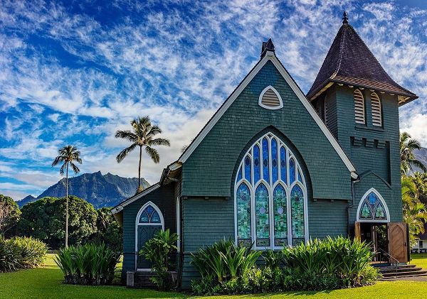 Historic Waioli Huiia Church in Hanalei in Kauai-Hawaii-USA